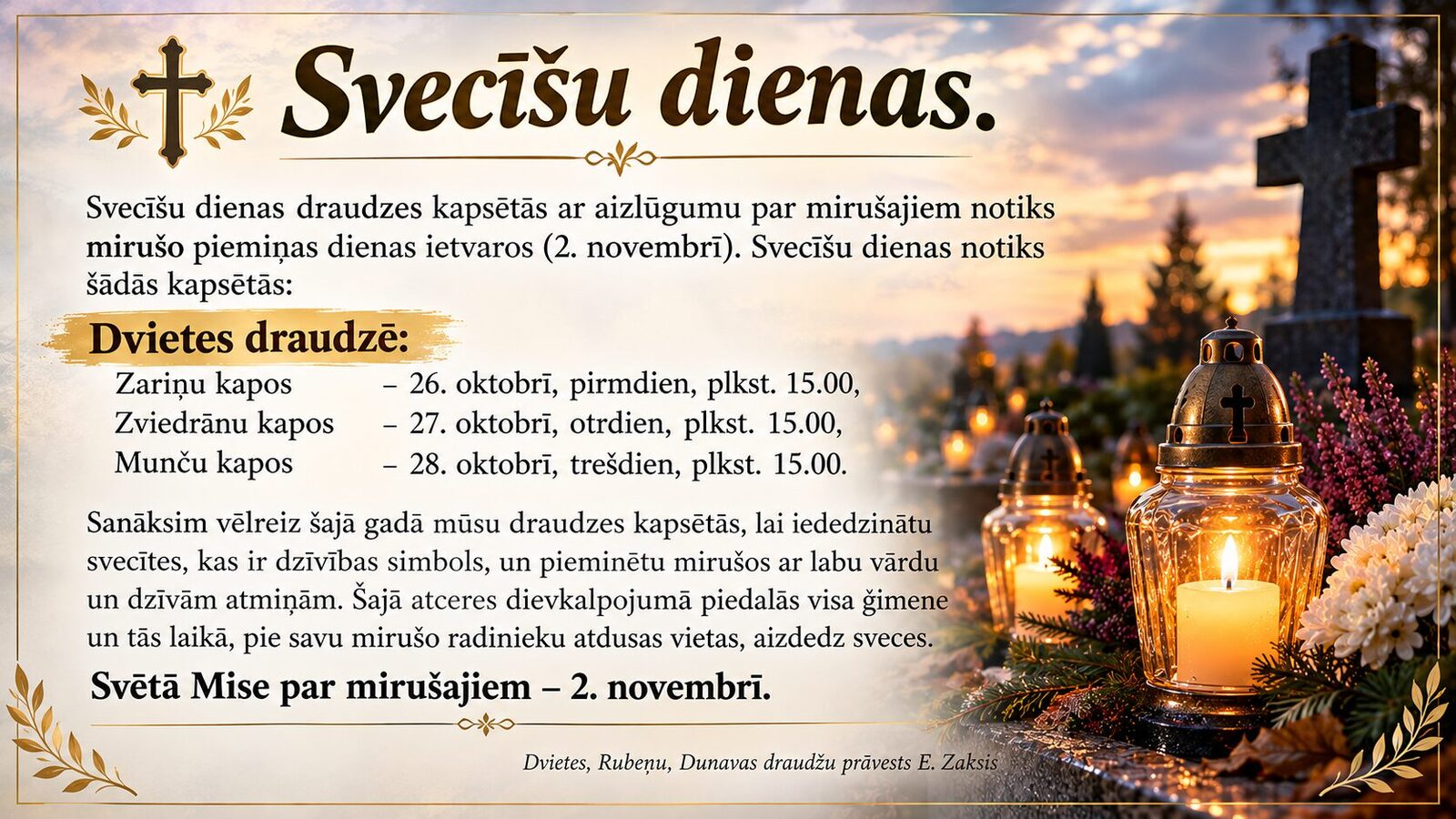 Svecīšu dienas Dvietes draudzē