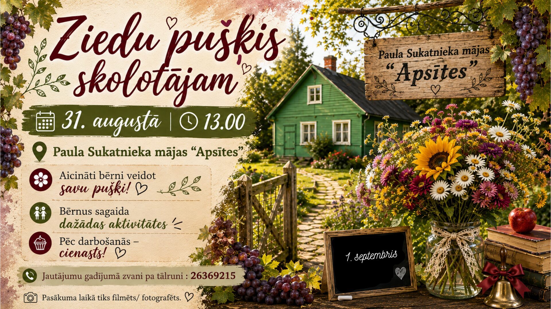 Ziedu pušķis skolotājam