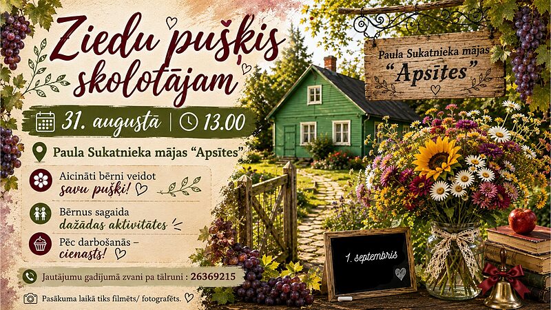 Ziedu pušķis skolotājam